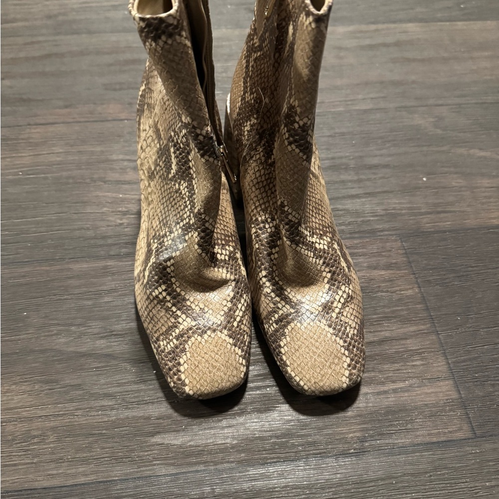 Sam Edelman Tan Snakeskin Ankle Booties
